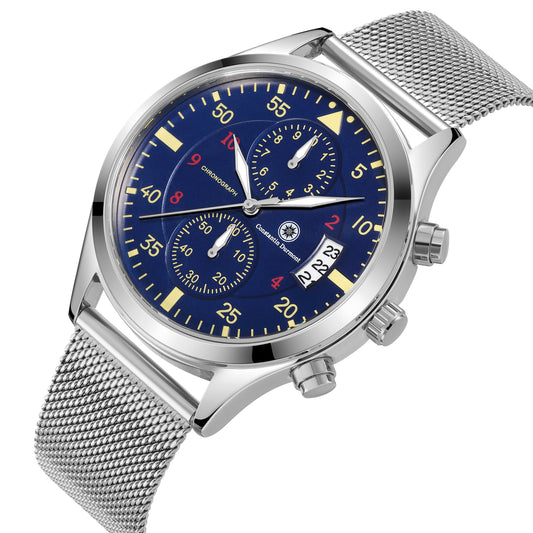 Constantin Durmont Herren Armbanduhr Fliegeruhr Mondevoir SMBL