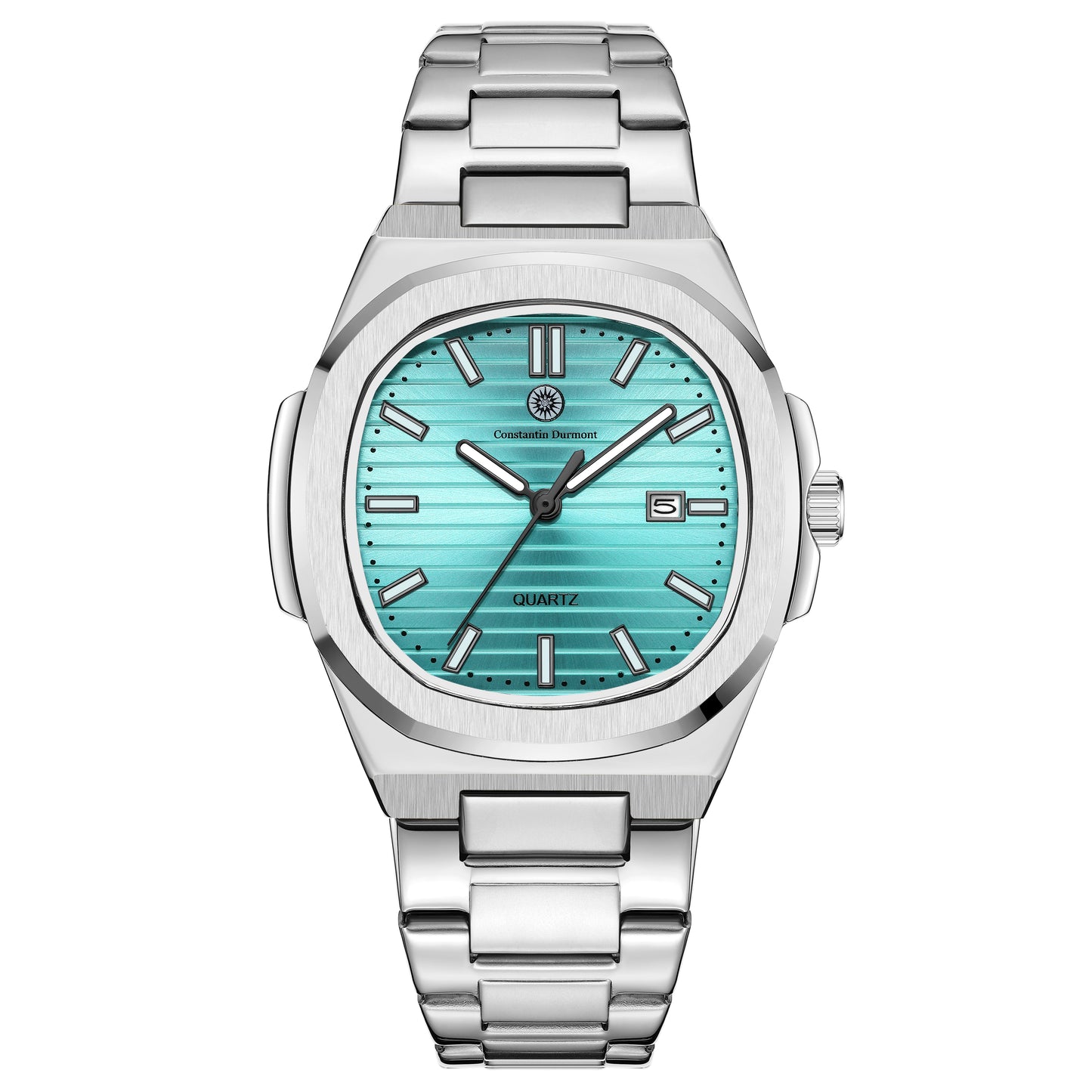Constantin Durmont Herren Armbanduhr Solémire turquoise acier
