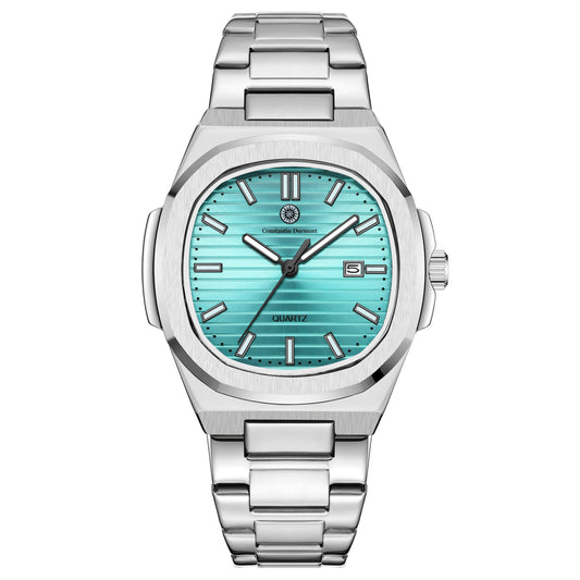 Constantin Durmont Herren Armbanduhr Solémire turquoise acier