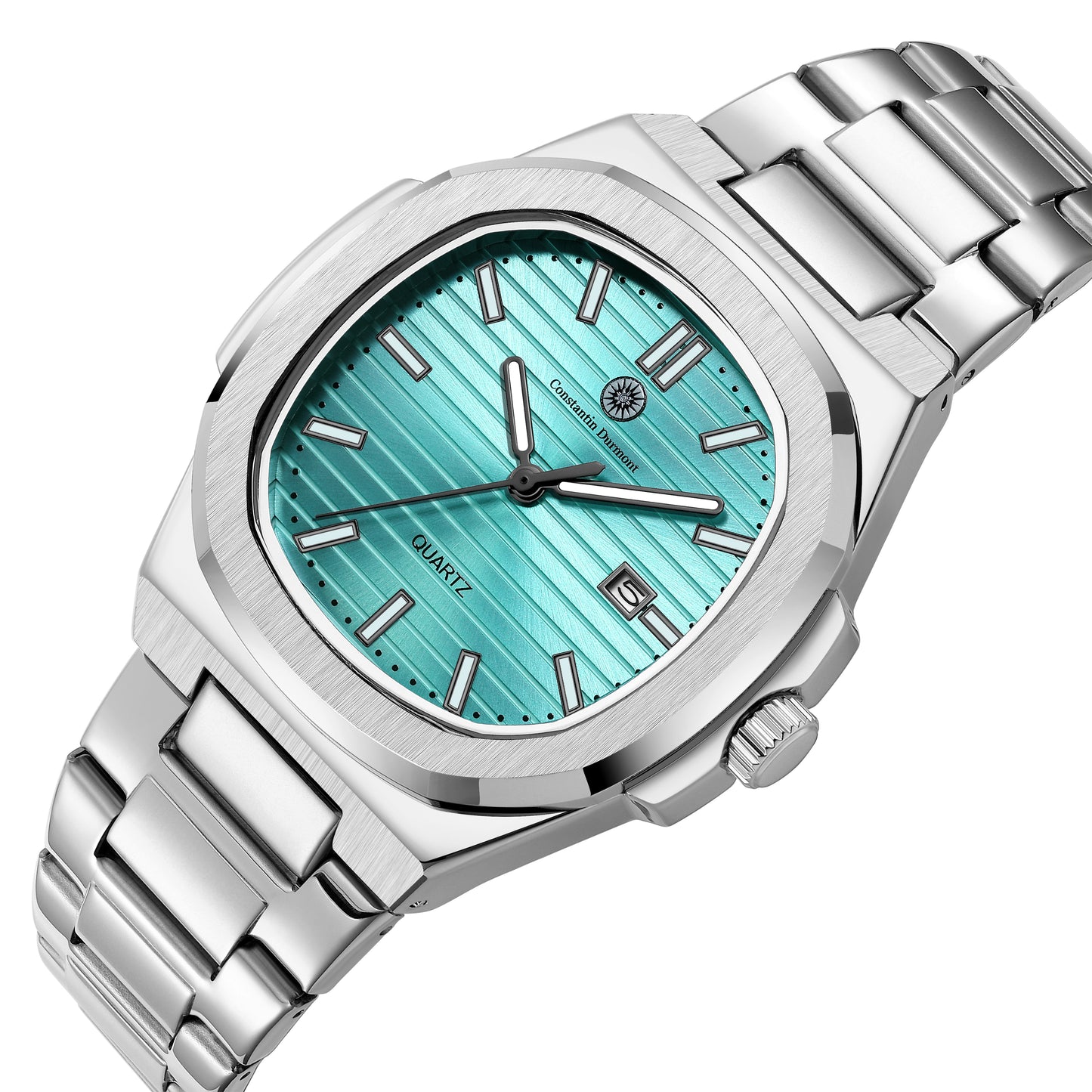 Constantin Durmont Herren Armbanduhr Solémire turquoise acier