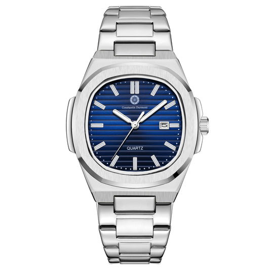 Constantin Durmont Herren Armbanduhr Solémire bleu acier