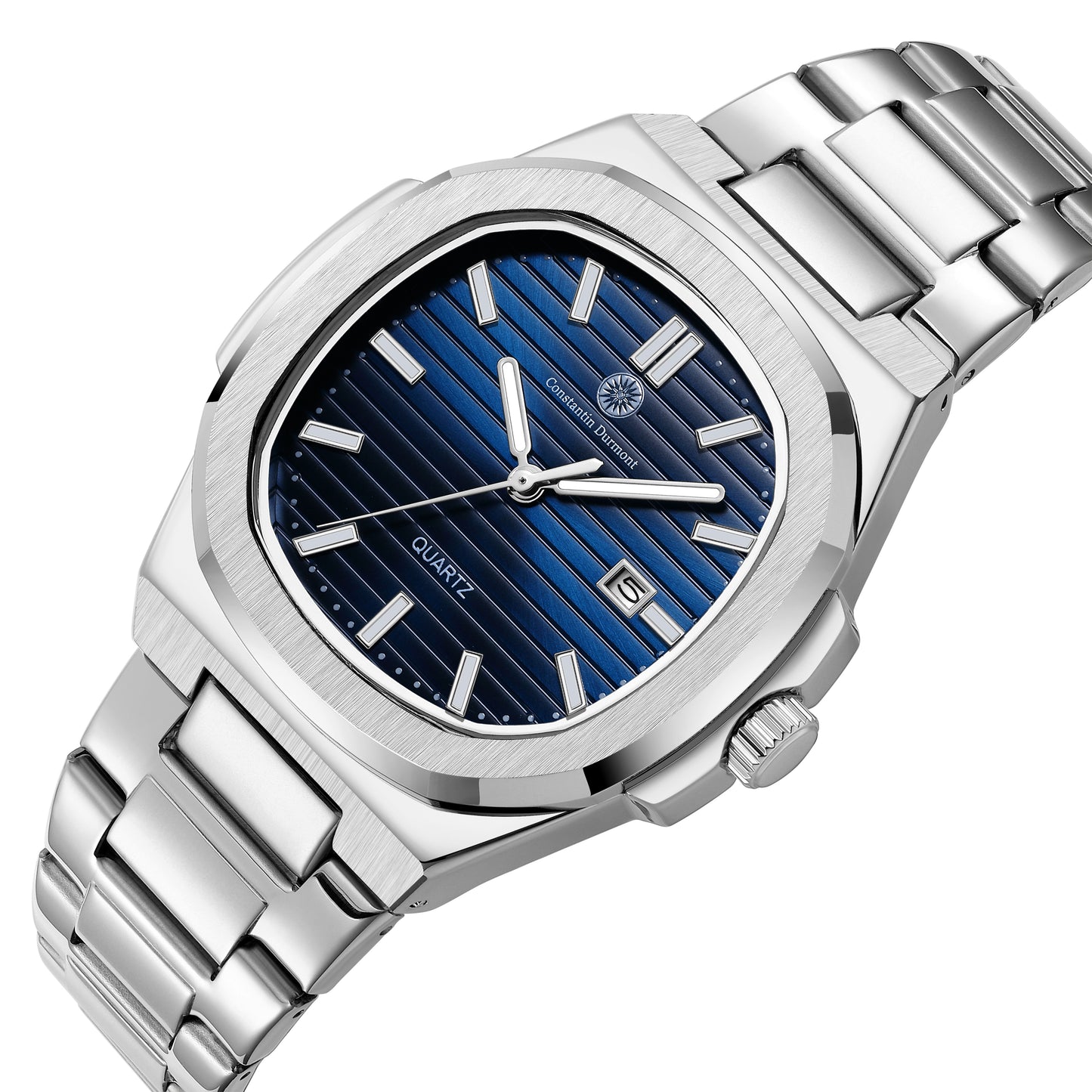 Constantin Durmont Herren Armbanduhr Solémire bleu acier