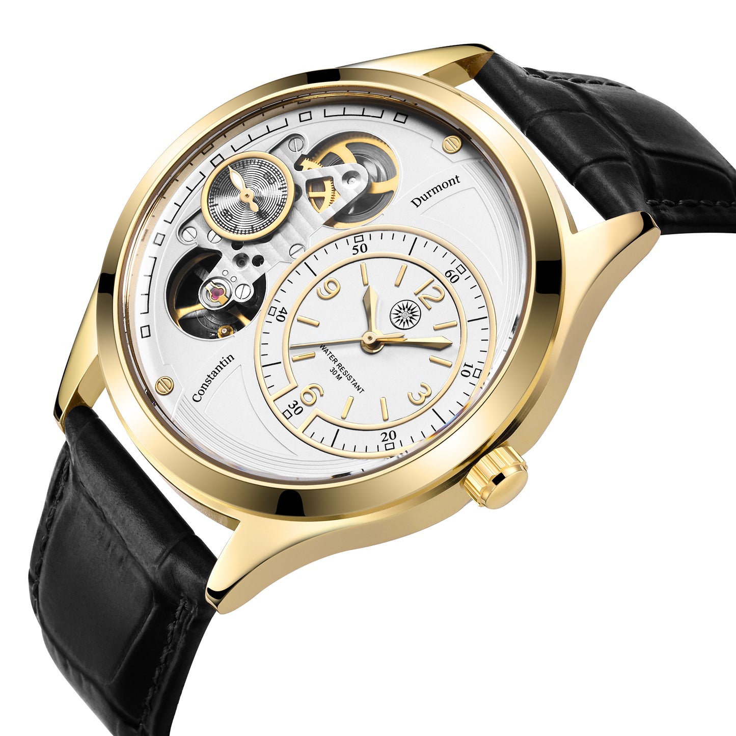 Constantin Durmont Herren Armbanduhr Tourvère Blanc Doré