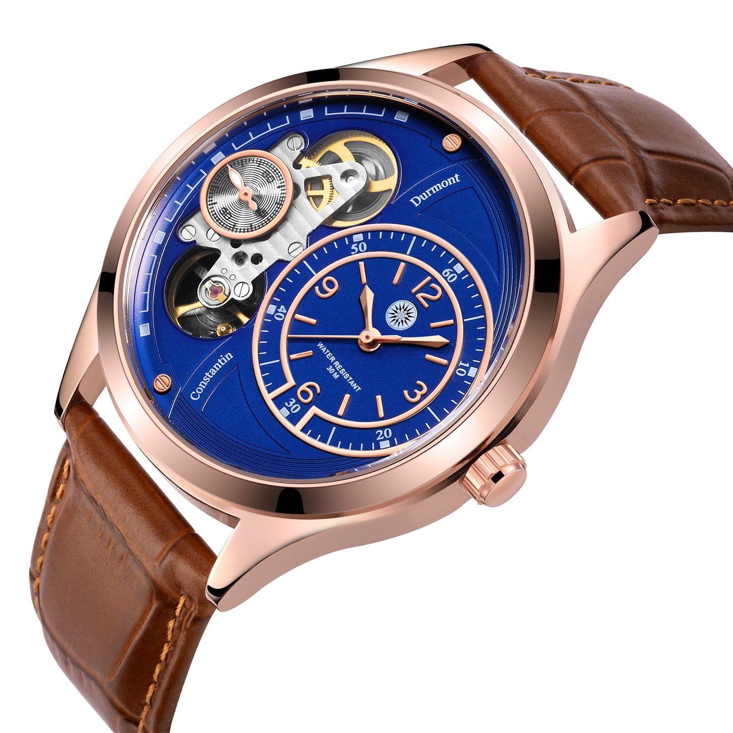 Constantin Durmont Herren Armbanduhr Tourvère Bleu Rosé
