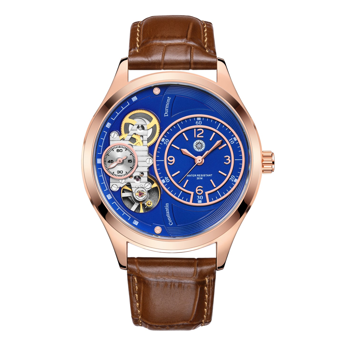 Constantin Durmont Herren Armbanduhr Tourvère Bleu Rosé