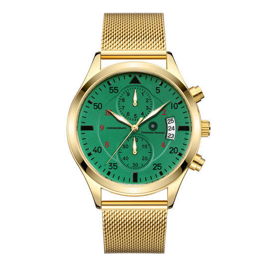 Constantin Durmont Herren Armbanduhr Lumadoré Vert Doré