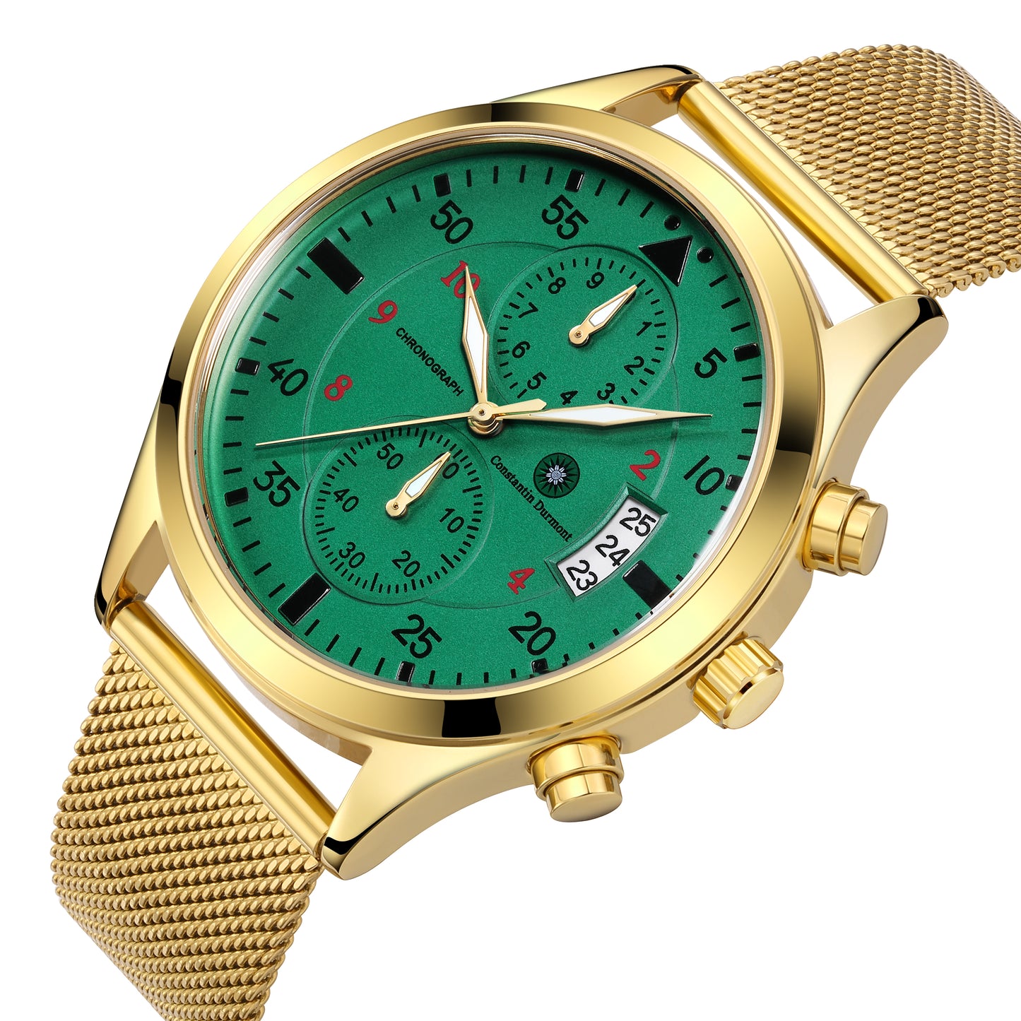 Constantin Durmont Herren Armbanduhr Lumadoré Vert Doré