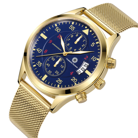 Constantin Durmont Herren Armbanduhr Fliegeruhr Mondevoir GDBL