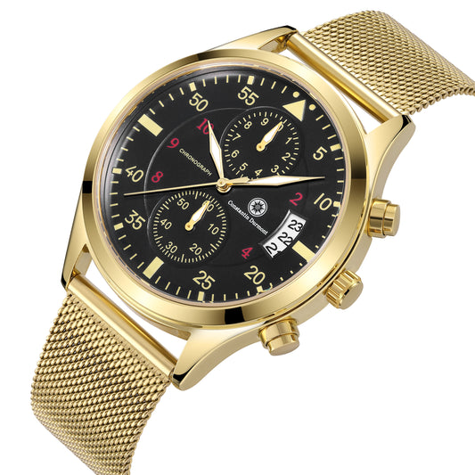 Constantin Durmont Herren Armbanduhr Fliegeruhr Mondevoir GDBK
