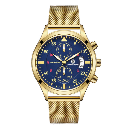 Constantin Durmont Herren Armbanduhr Fliegeruhr Mondevoir GDBL